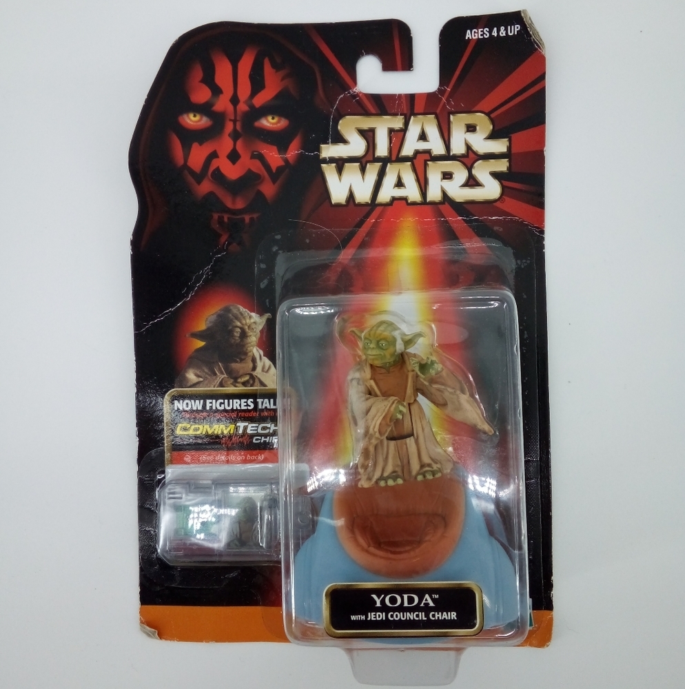 NIB Star Wars Episode 1 1998 Hasbro Yoda Action Figure Commtech Chip Vintage
